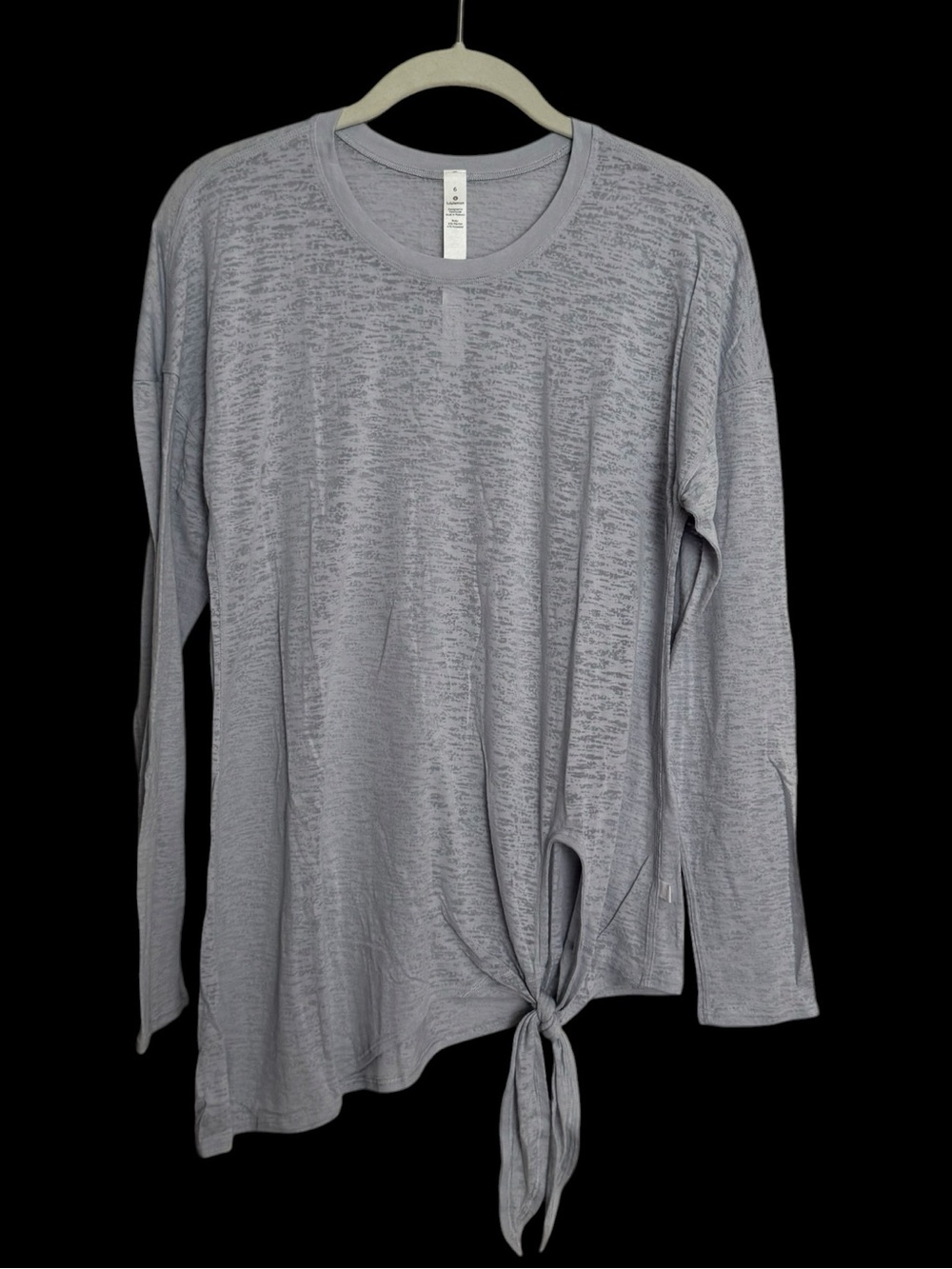 lululemon athletica Light Gray Long Sleeve Tie-Front Top - Picture 8 of 8